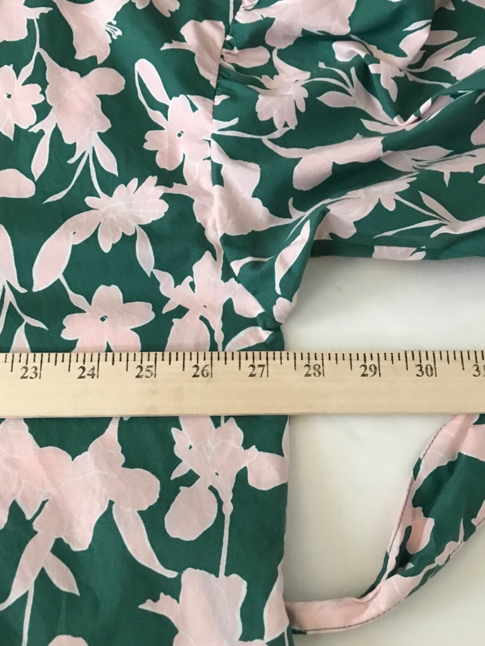 ELOQUII Cotton Blossom Print Shirt Dress with Puff Sleeves Plus Size 22 - Picture 12 of 16